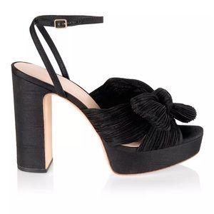 Natalia Pleated Bow Platform Sandals